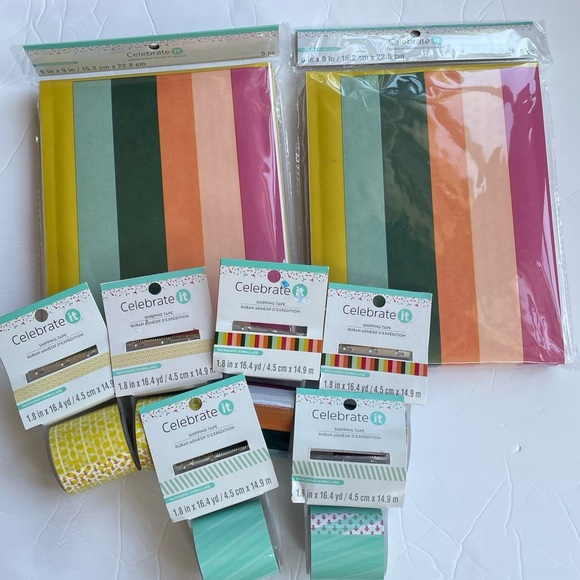 Tape & Bubble Mailers 8 PIECES Shipping Lot - by Celebrate It - Picture 1 of 6